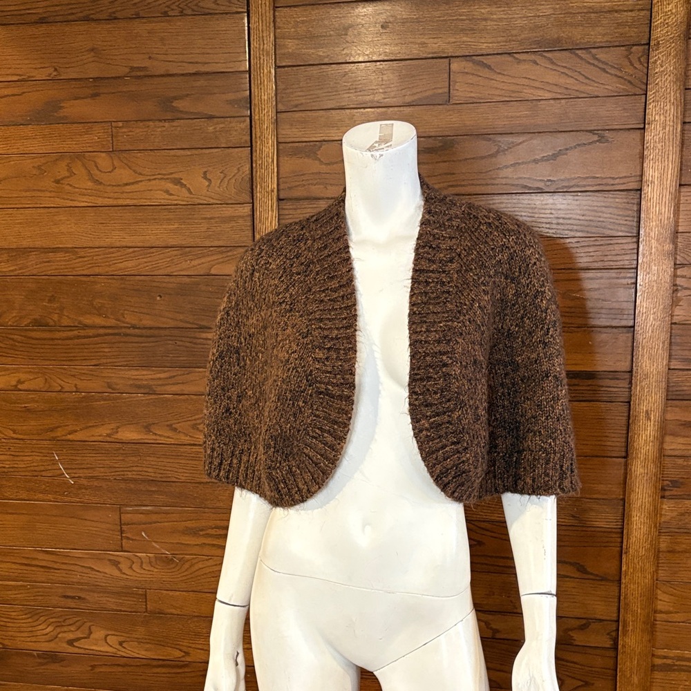 Jacob Chocolate Knit Shrug. Mohair blend.